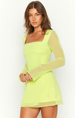 Lucy Lime Long Sleeve Mini Dress Image
