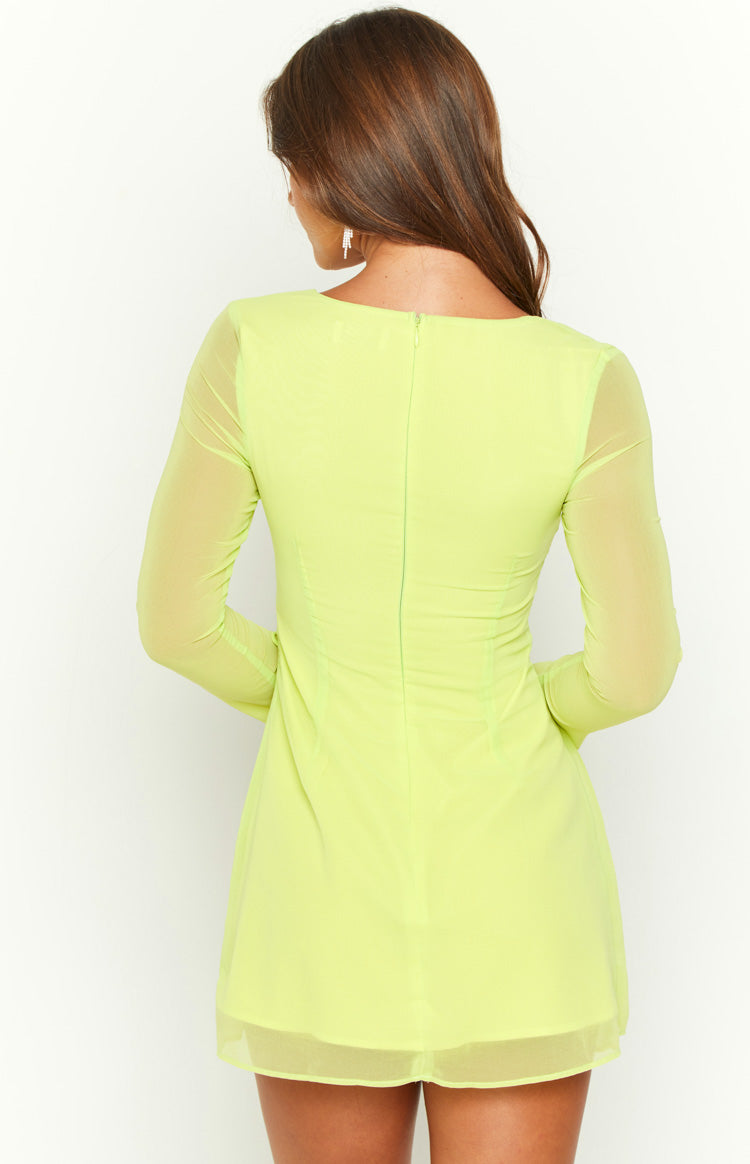Lucy Lime Long Sleeve Mini Dress Image
