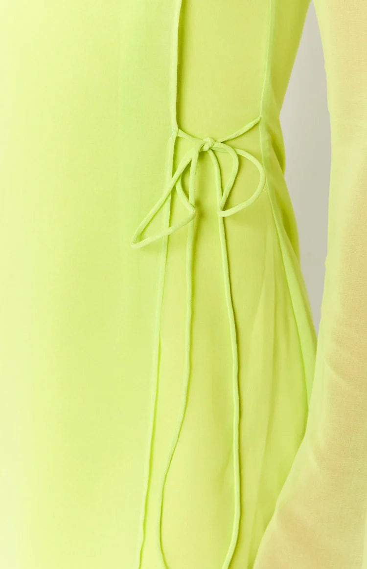 Lucy Lime Long Sleeve Mini Dress