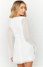 Lucy White Long Sleeve Mini Dress Image