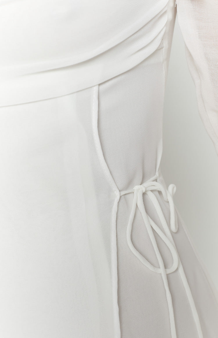 Lucy White Long Sleeve Mini Dress Image