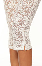Lydia White Lace Mid Rise Capri Pants - PRE ORDER