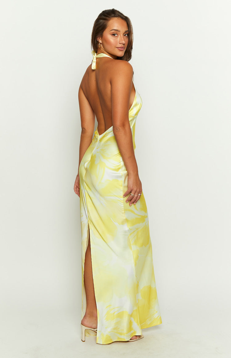 Lyra Yellow Halter Neck Maxi Dress – Beginning Boutique NZ