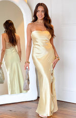 Mackenna Yellow Strapless Maxi Dress Image