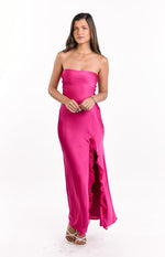 Mackenna Hot Pink Strapless Maxi Dress Image