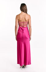 Mackenna Hot Pink Strapless Maxi Dress Image