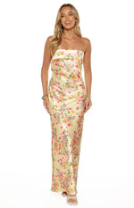 Maiah Yellow Bloom Maxi Dress