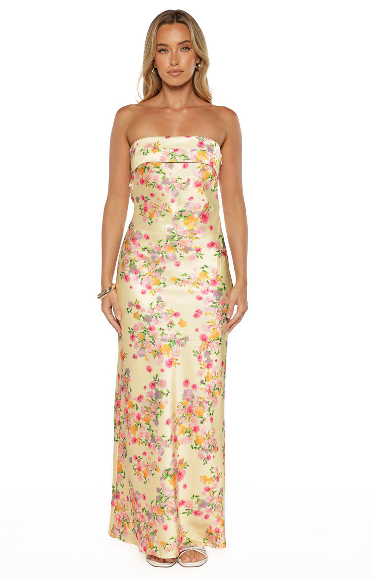 Maiah Yellow Bloom Maxi Dress Image