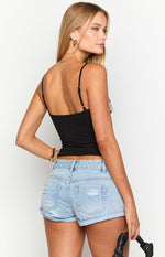 Mallorie Black Beaded Top Image
