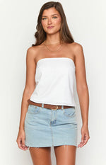 Mallorie White Strapless Top - PRE ORDER