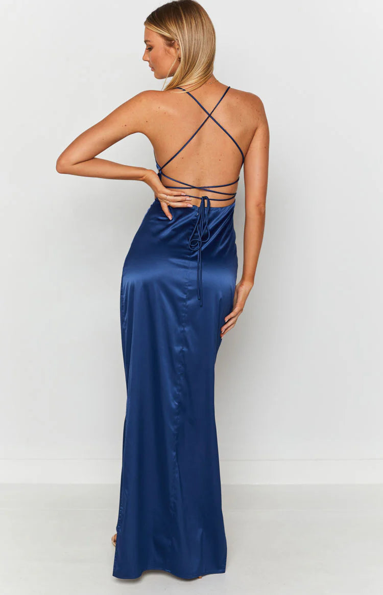 Manhattan Slip Formal Dress Navy | Beginning Boutique NZ Manhattan Slip Formal Dress Navy | Beginning Boutique NZ