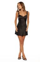 Marbelle Black Satin Mini Dress
