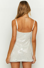 Marbelle White Sequin Mini Dress Image
