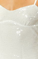 Marbelle White Sequin Mini Dress Image
