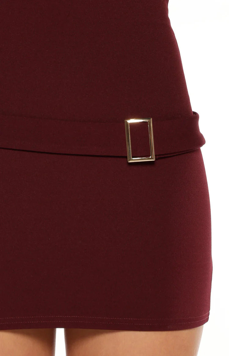 Marla Burgundy Micro Mini Dress