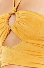 Marleigh Yellow Ring Halter Top