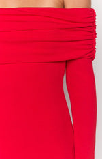 Mary Red Long Sleeve Mini Dress