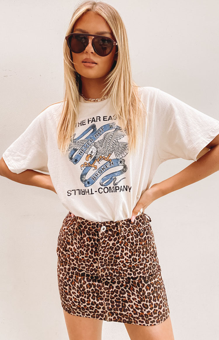 Maverick Suede Skirt Leopard Image
