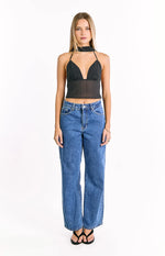 Maye Black Polka Dot Top