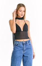 Maye Black Polka Dot Top Image