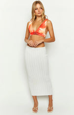 Mesa White Floral Print Crop Top
