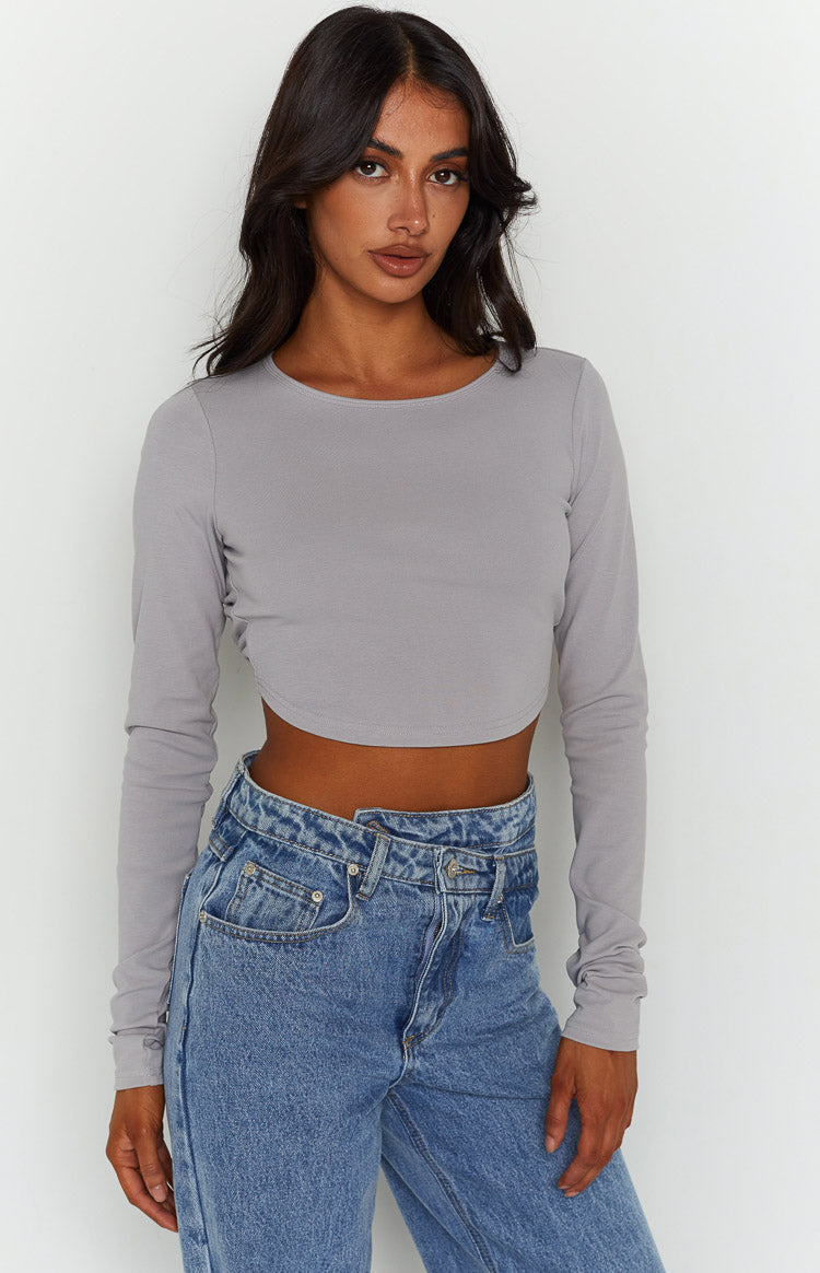 Milja Grey Open Back Top Image