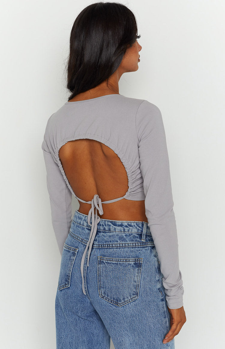 Milja Grey Open Back Top Image