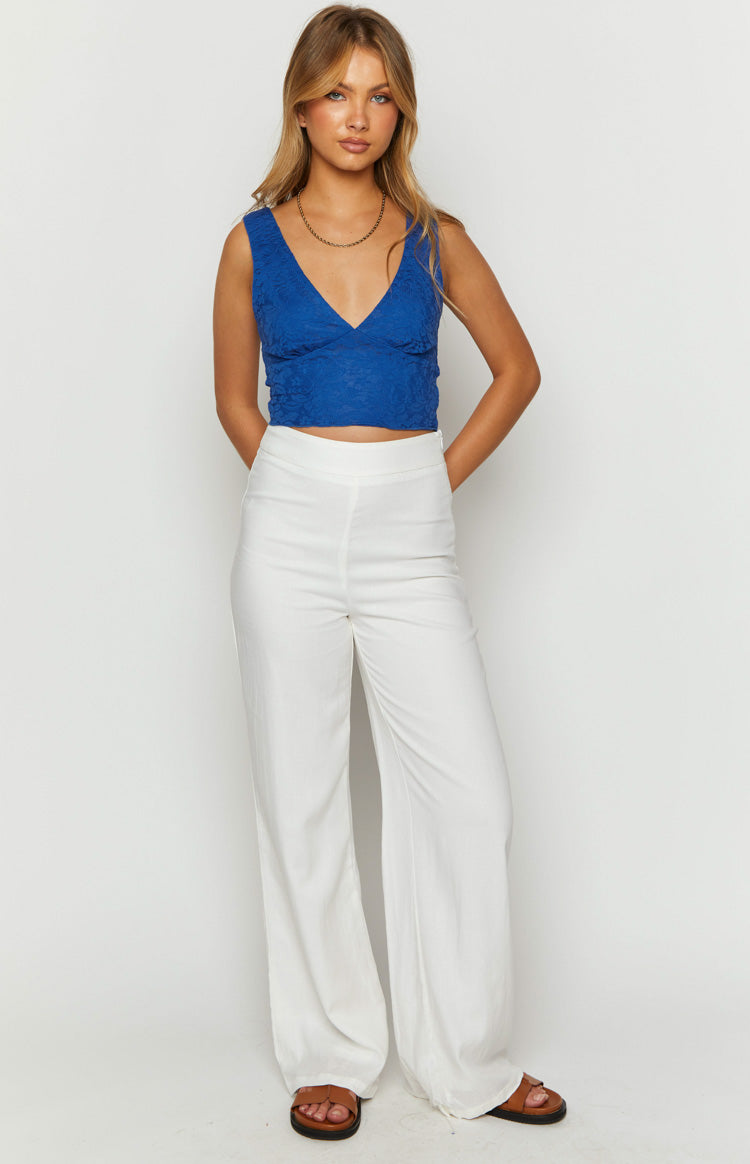 Mimosa Blue Lace Crop Top Image