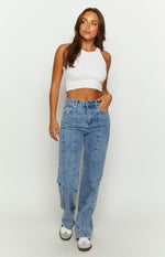 Monae Mid Wash Denim Jeans Image