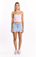 Muse Pink and White Polka Dot Strapless Top Image