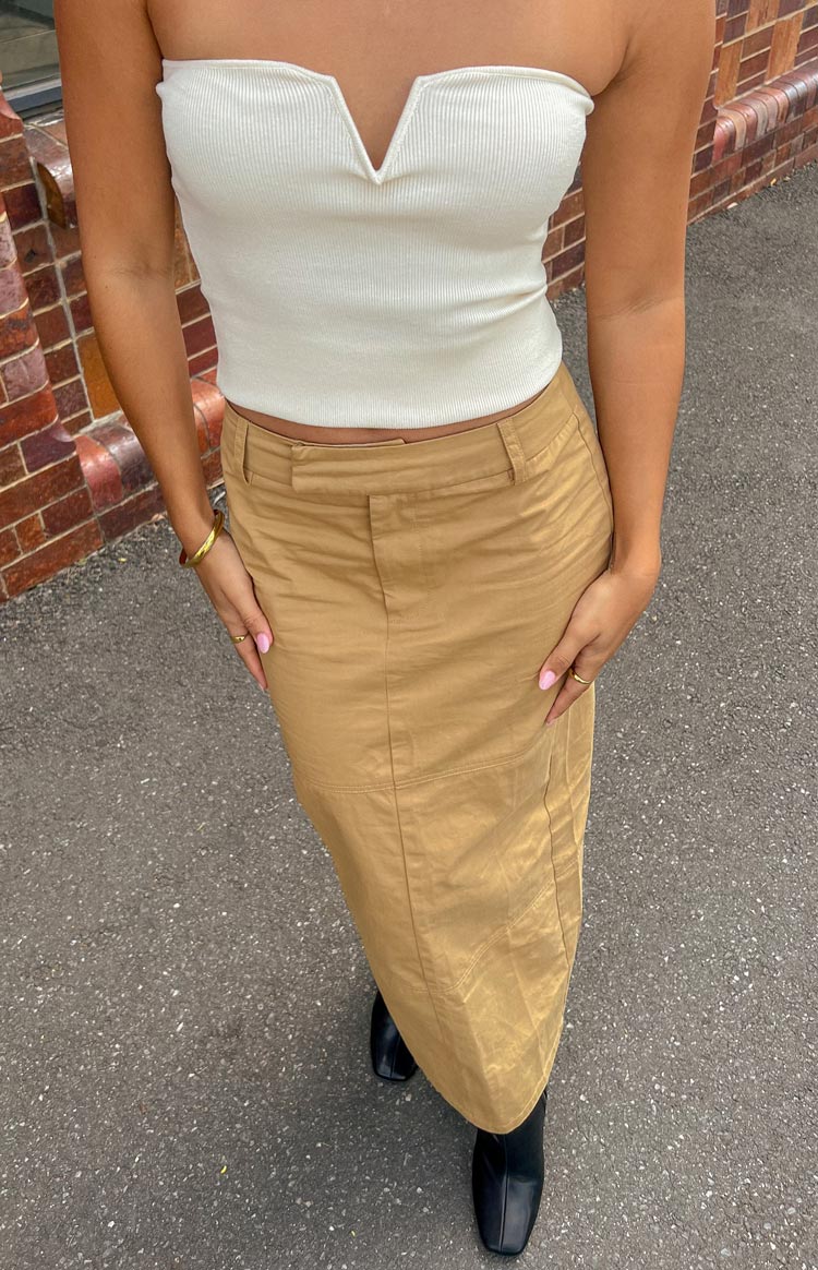 My Way Tan Maxi Skirt Image