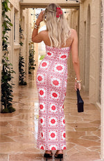 Arizona Red Tile Print Maxi Dress Image