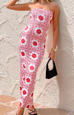 Arizona Red Tile Print Maxi Dress Image