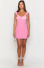 Nusa Pink Cap Sleeve Mini Dress