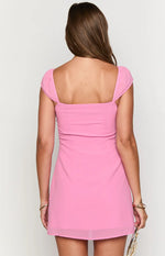 Nusa Pink Cap Sleeve Mini Dress