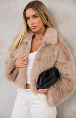 Nero Light Brown Faux Fur Jacket Image