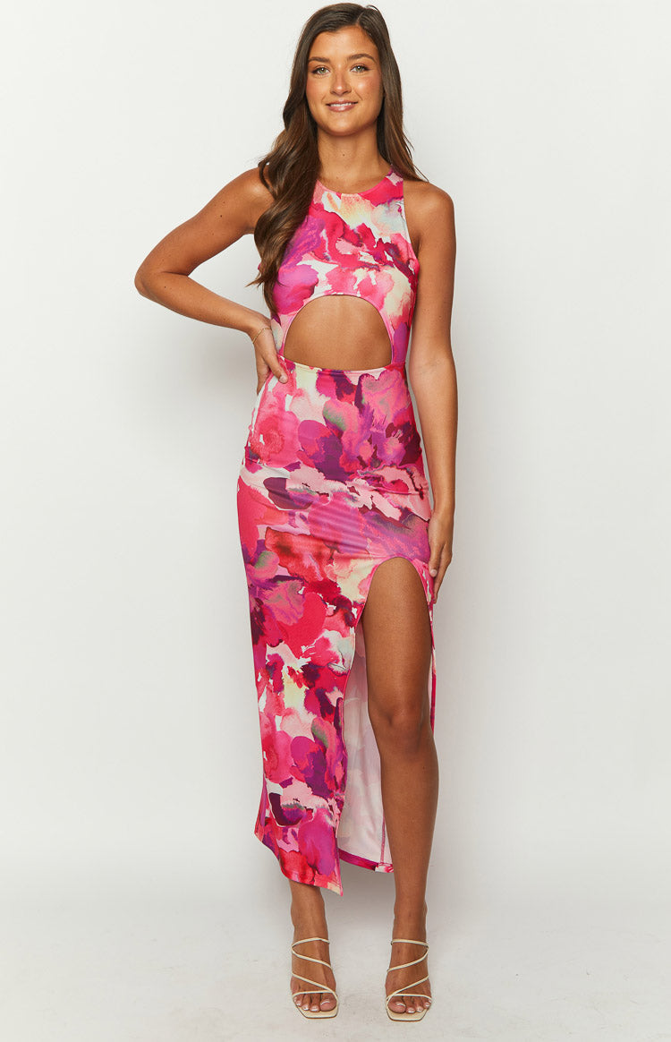 New News Pink Print Maxi Dress Image