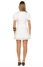Nico White Broderie Trim Mini Dress - PRE ORDER