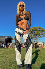 Night Rider PU White Contrast Pants Image