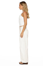 Nora White Jersey Halter Neck Top Image