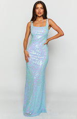 Nova Blue Sequin Maxi Dress Image