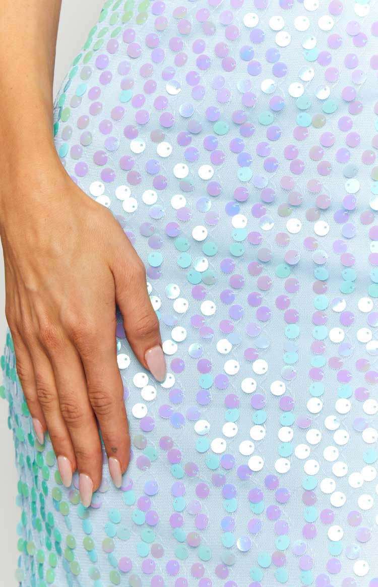 Nova Blue Sequin Maxi Dress Image