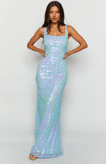 Nova Blue Sequin Maxi Dress Image