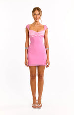 Nusa Pink Cap Sleeve Mini Dress