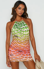 OMIGHTY Cubby Halter Dress Warp Multi Image