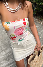Beginning Boutique Olivia Oat Linen Blend Mini Skirt oat linen blend fitted mini skirt with waistband and belt loops