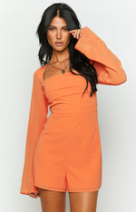 Oslo Orange Long Sleeve Playsuit Image