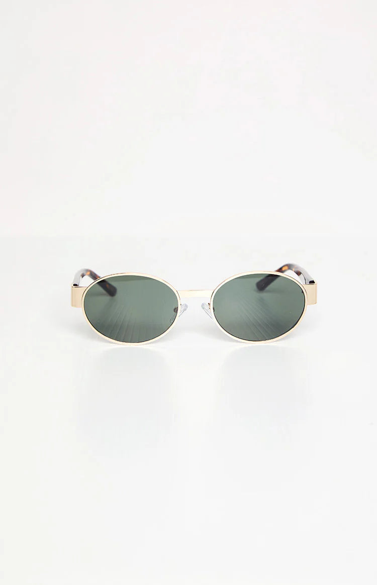 Otra Eyewear Echo Gold Tortoiseshell Round Sunglasses