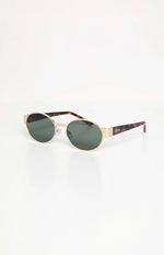 Otra Eyewear Echo Gold Tortoiseshell Round Sunglasses