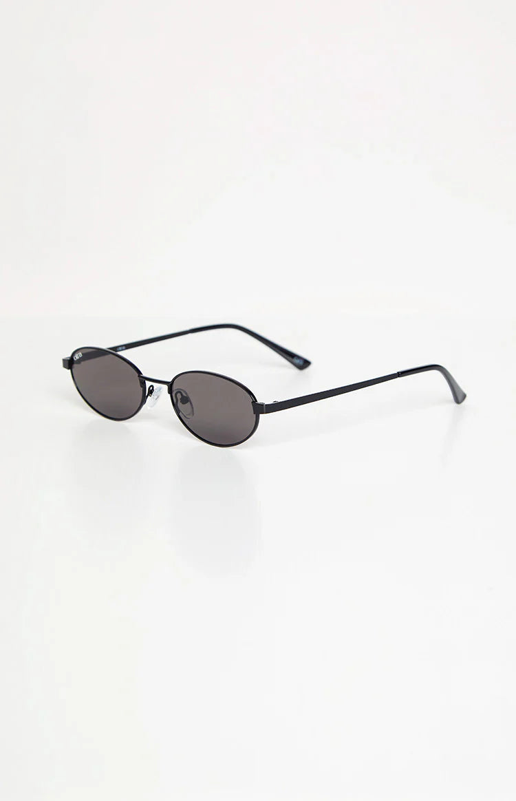 Otra Eyewear Rosie Black Oval Sunglasses
